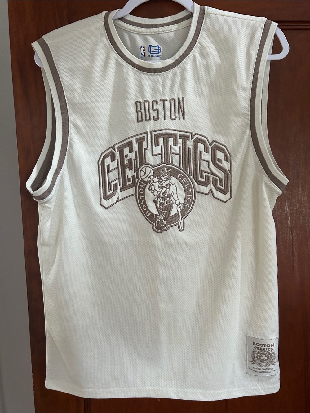 NBA Boston Celtics Cream and Brown Retro Tank Top NWOT